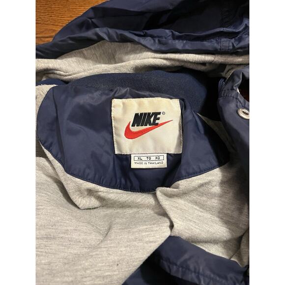 Vintage 1990s Nike Jacket Lined Windbreaker Navy Blue Logo Sz XL Embroidered - Picture 10 of 10